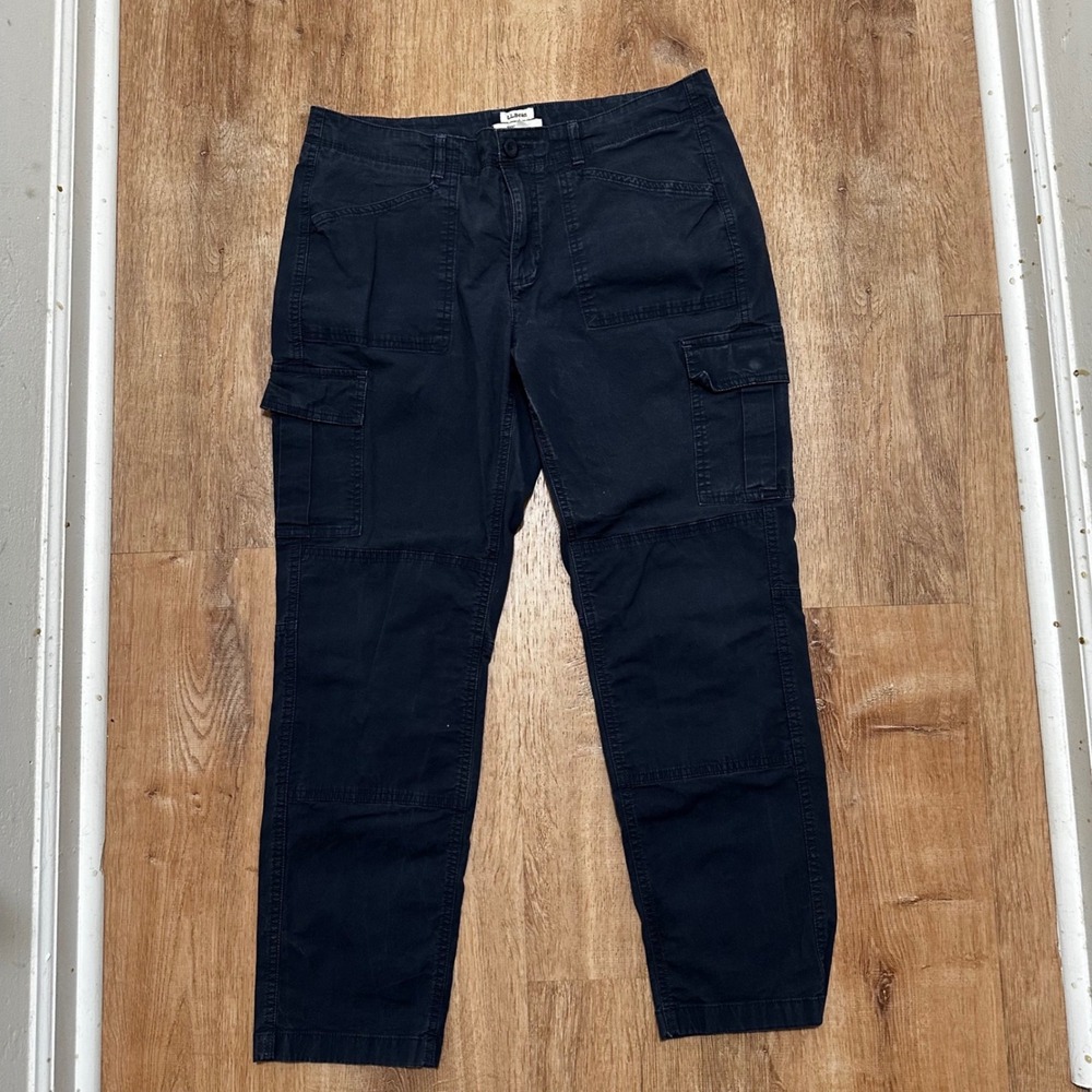 LL Bean | Women's Favorite Fit Navy Blue Straight Leg Cargo Pants, Size 12P